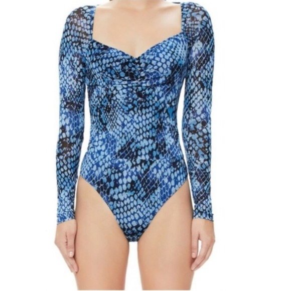 AFRM Thong Bodysuit The Romy Python Top Size S NWT - Picture 4 of 15